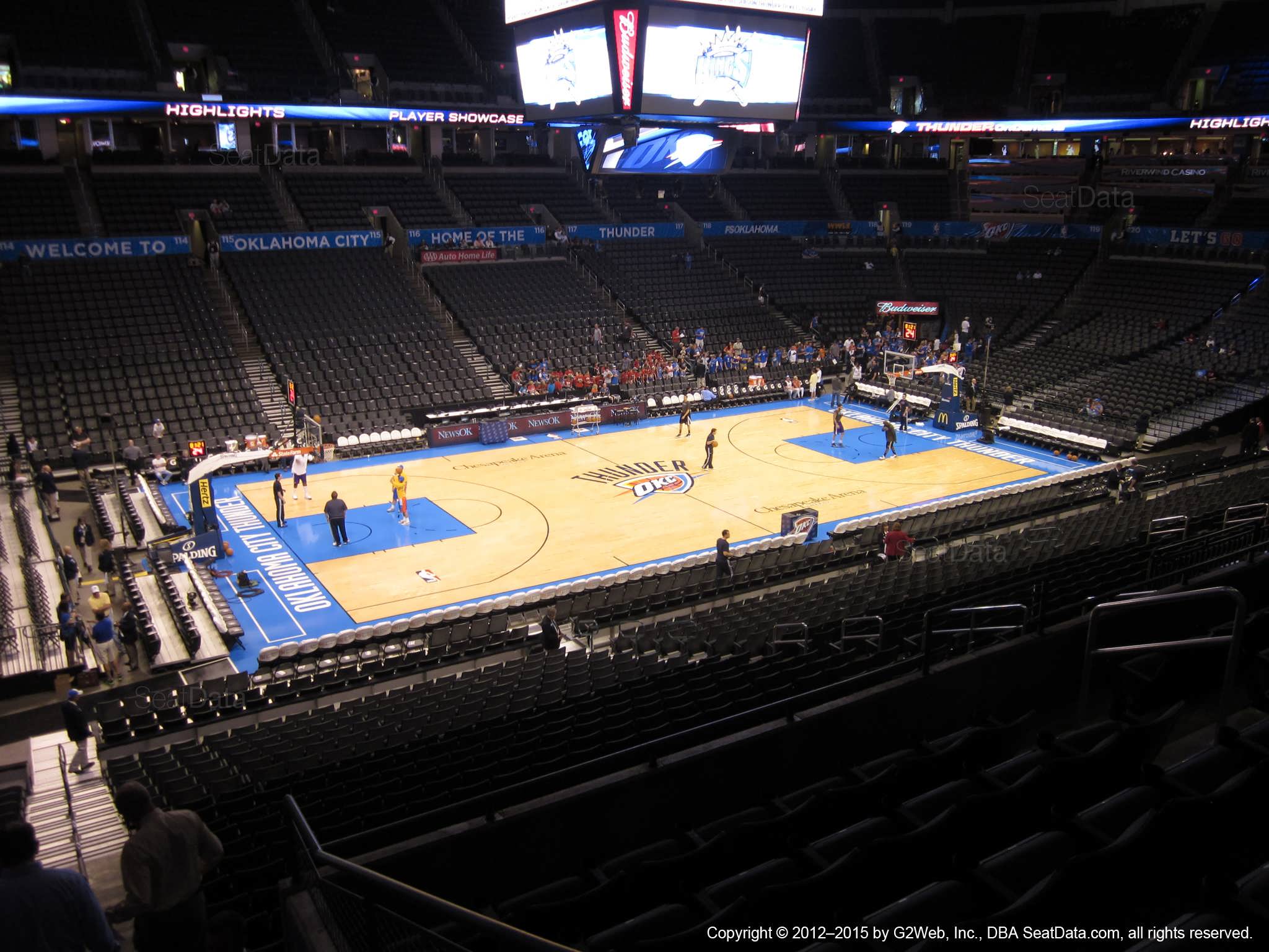 Seat view from section 210 at Chesapeake Energy Arena, home of the Oklahoma City Thunder