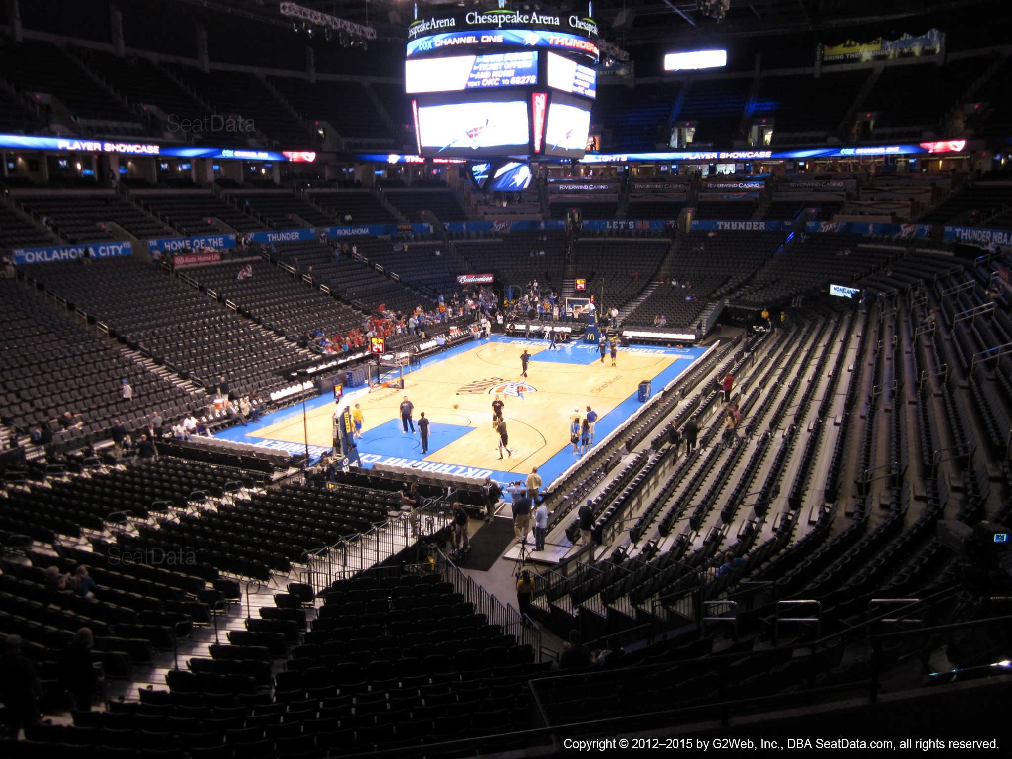 Seat view from section 213 at Chesapeake Energy Arena, home of the Oklahoma City Thunder