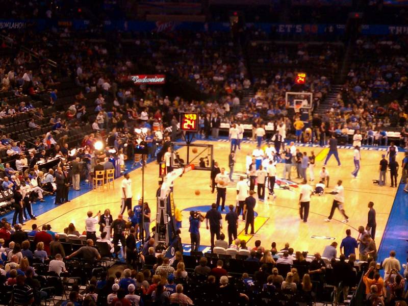 Seat view from section 214 at Chesapeake Energy Arena, home of the Oklahoma City Thunder