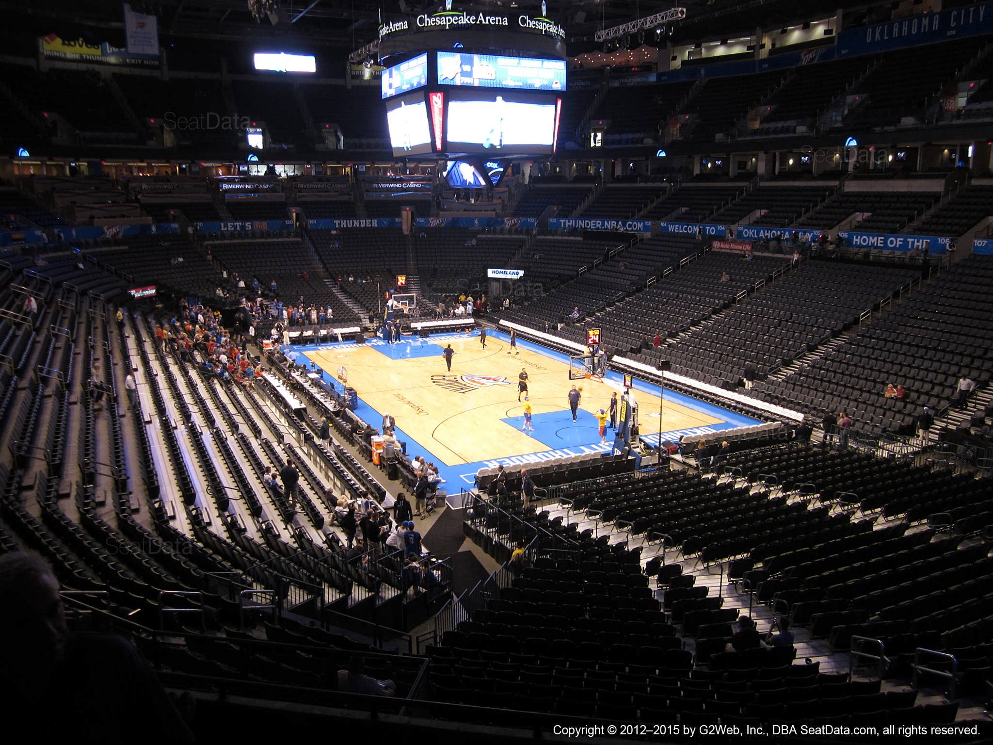 Seat view from section 218 at Chesapeake Energy Arena, home of the Oklahoma City Thunder