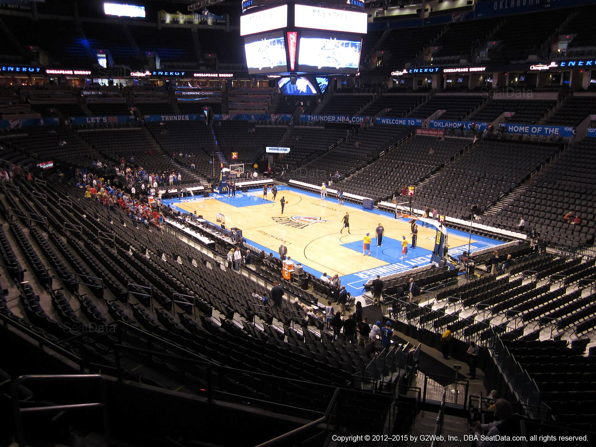 Seat view from section 219 at Chesapeake Energy Arena, home of the Oklahoma City Thunder