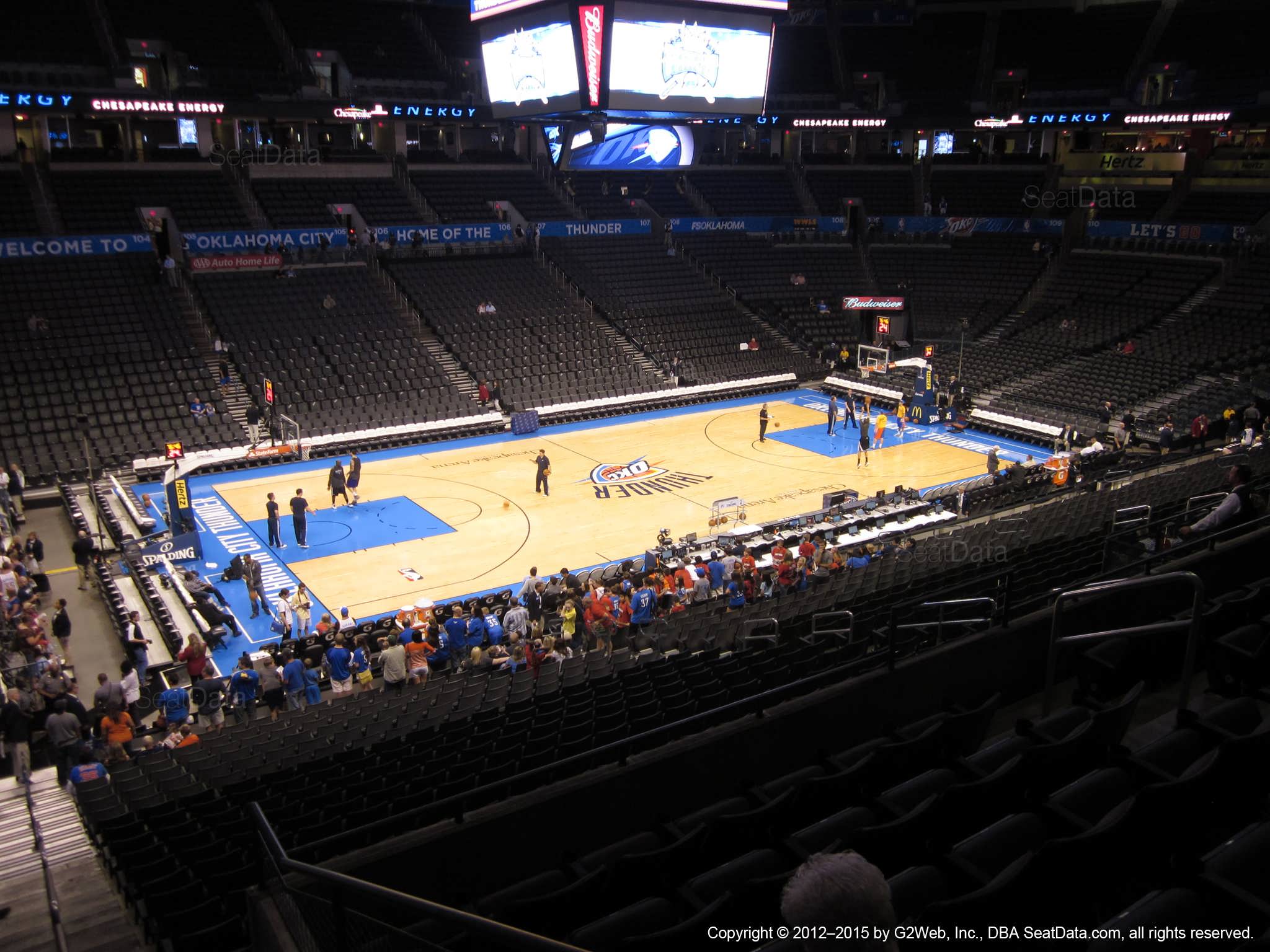 Seat view from section 225 at Chesapeake Energy Arena, home of the Oklahoma City Thunder