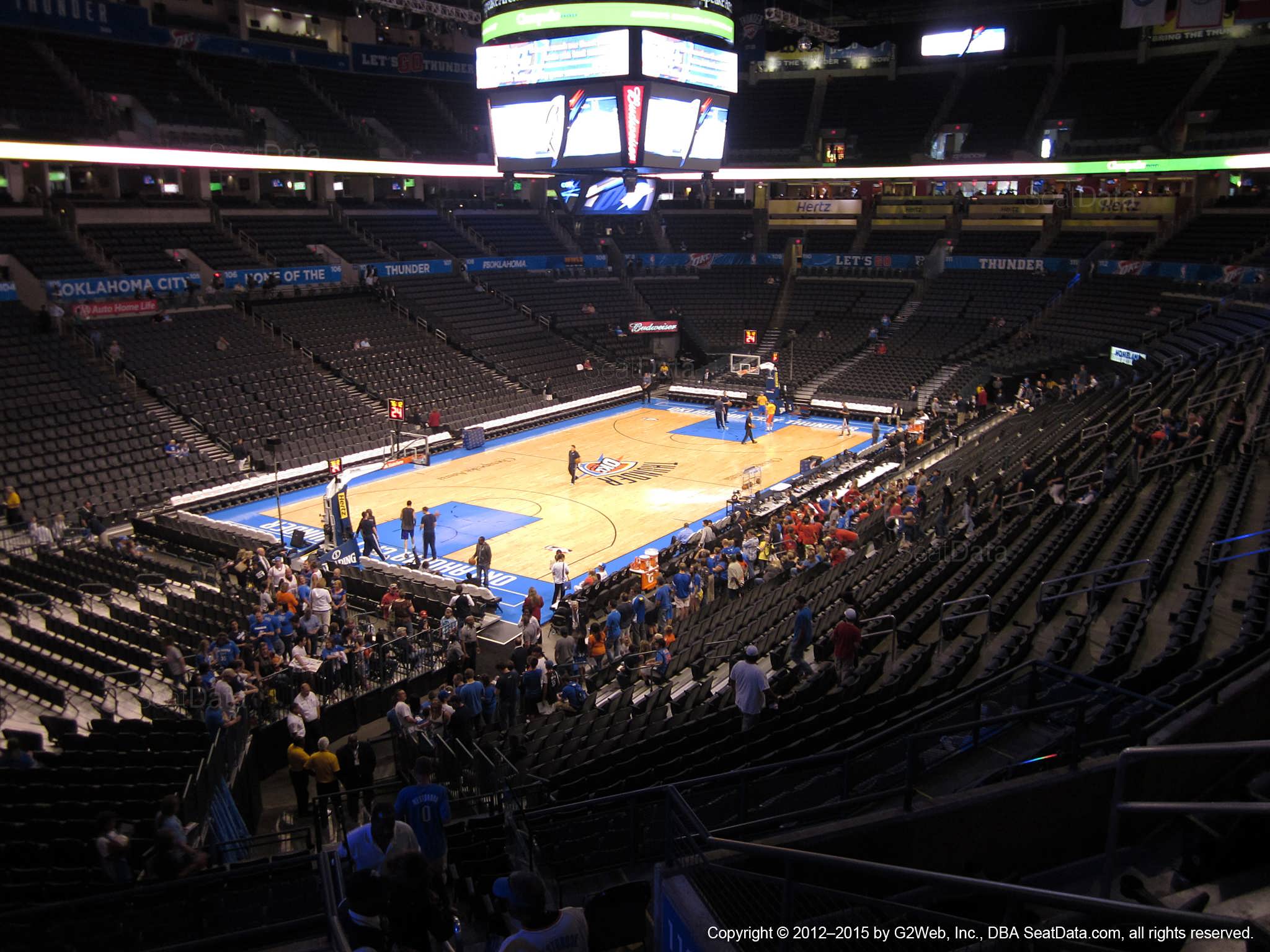 Seat view from section 227 at Chesapeake Energy Arena, home of the Oklahoma City Thunder