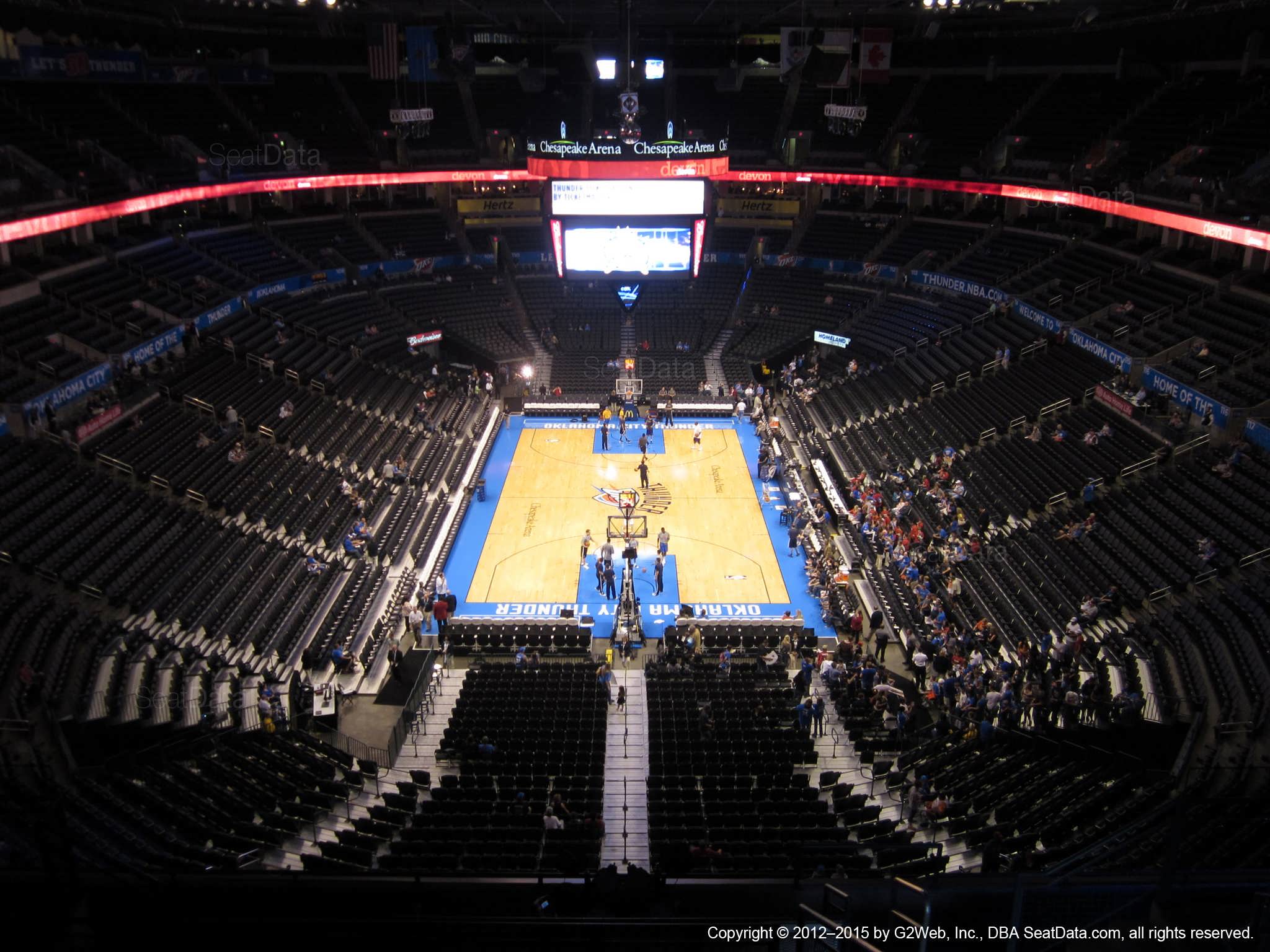 Seat view from section 301 at Chesapeake Energy Arena, home of the Oklahoma City Thunder