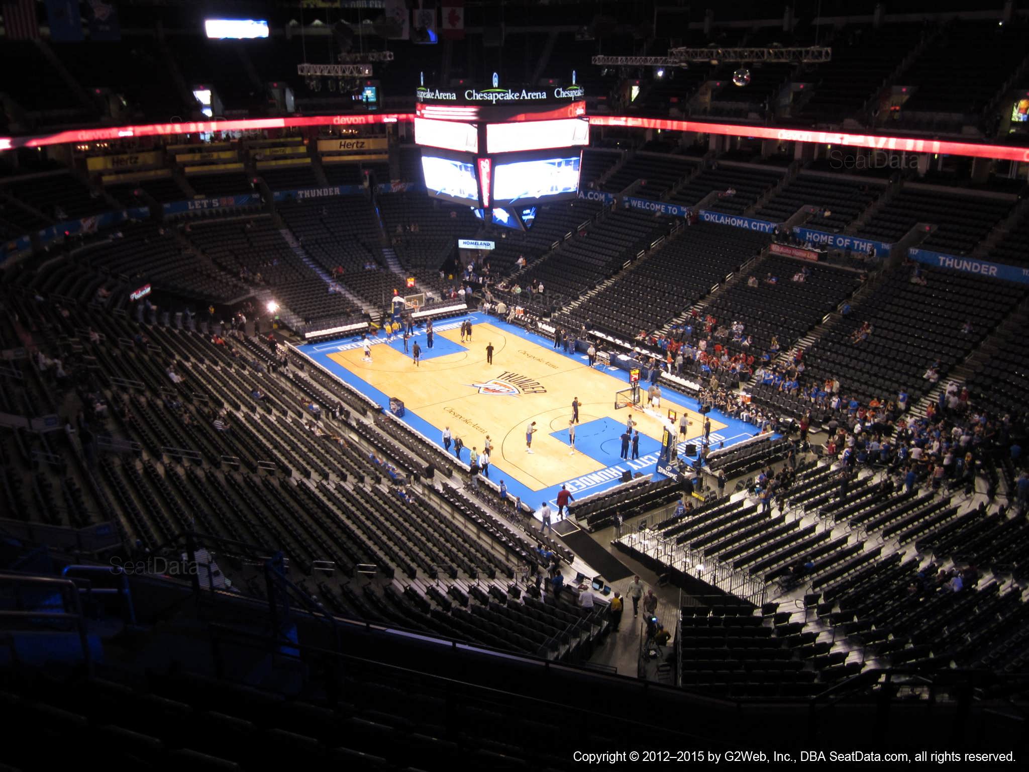 Seat view from section 304 at Chesapeake Energy Arena, home of the Oklahoma City Thunder