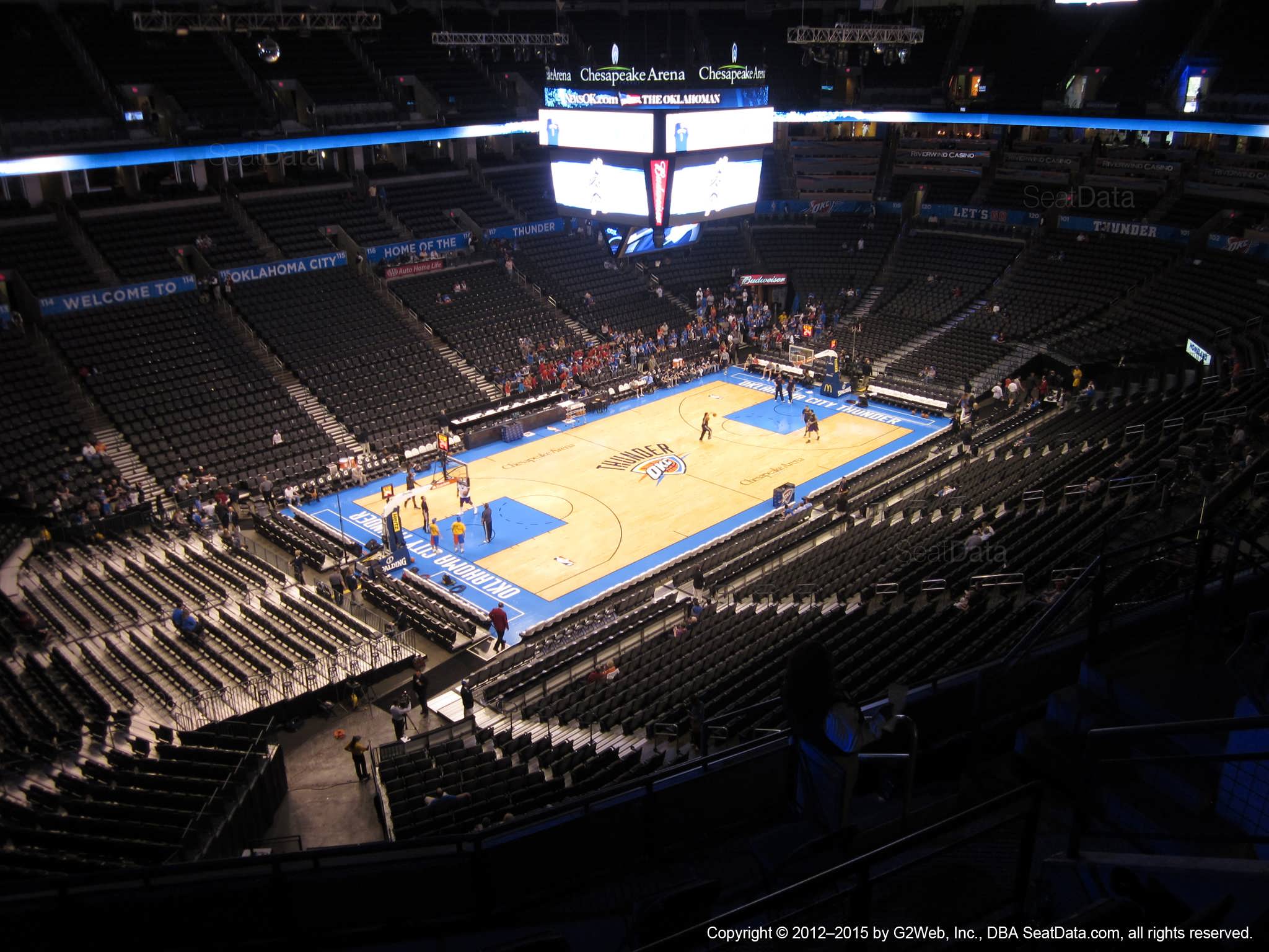 Seat view from section 312 at Chesapeake Energy Arena, home of the Oklahoma City Thunder