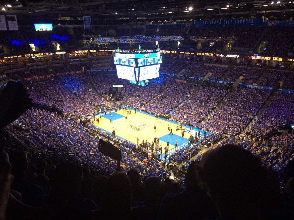 Seat view from section 320 at Chesapeake Energy Arena, home of the Oklahoma City Thunder