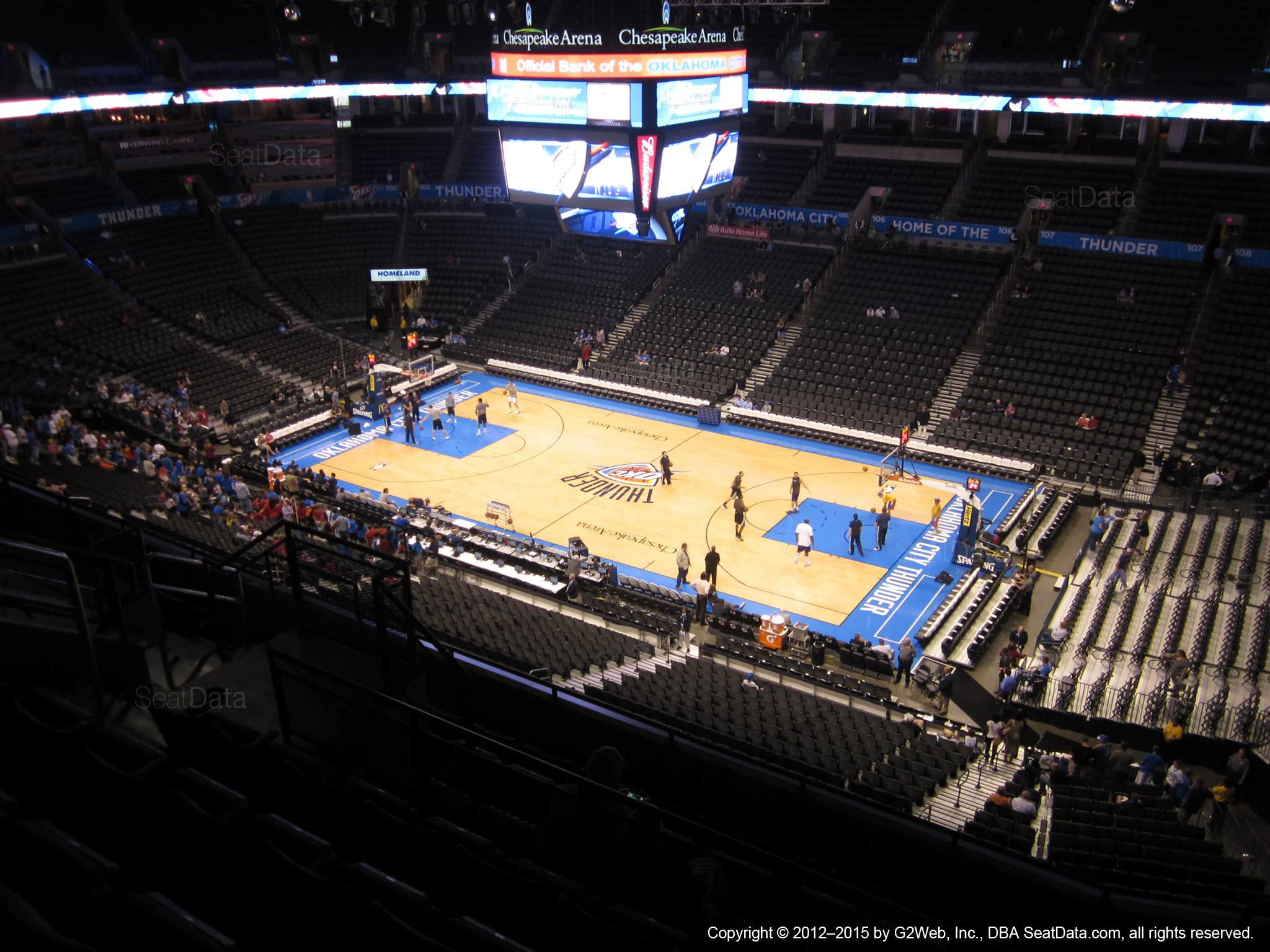 Seat view from section 321 at Chesapeake Energy Arena, home of the Oklahoma City Thunder