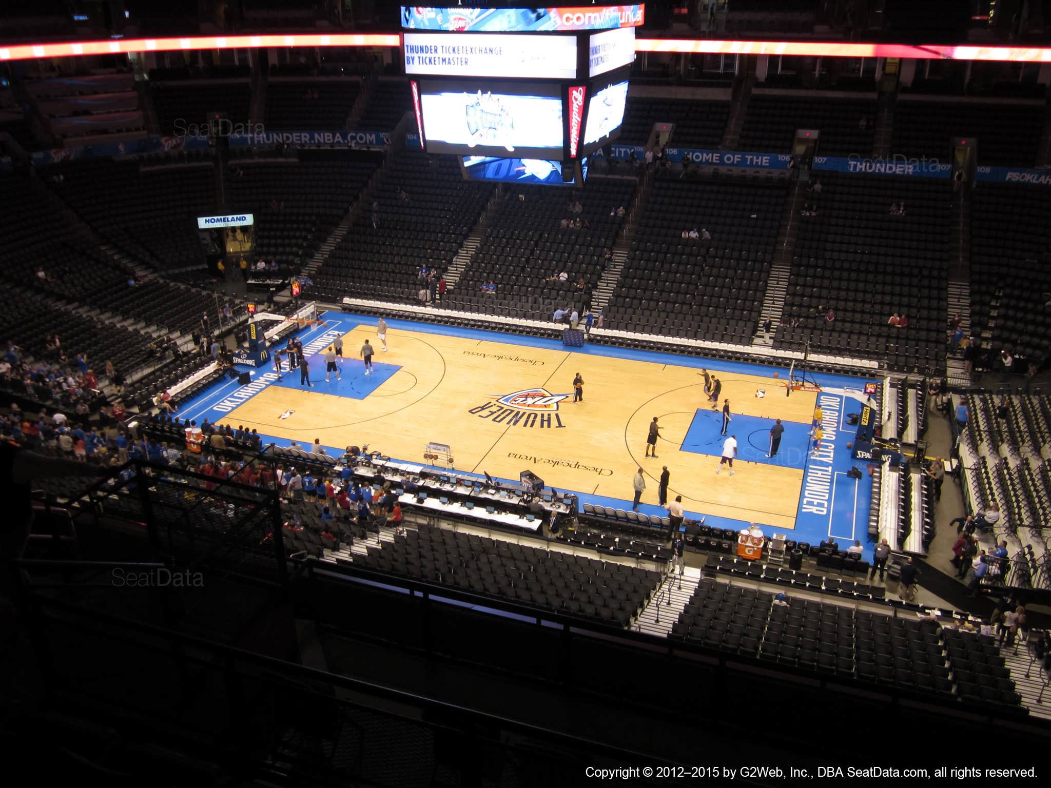 Seat view from section 322 at Chesapeake Energy Arena, home of the Oklahoma City Thunder
