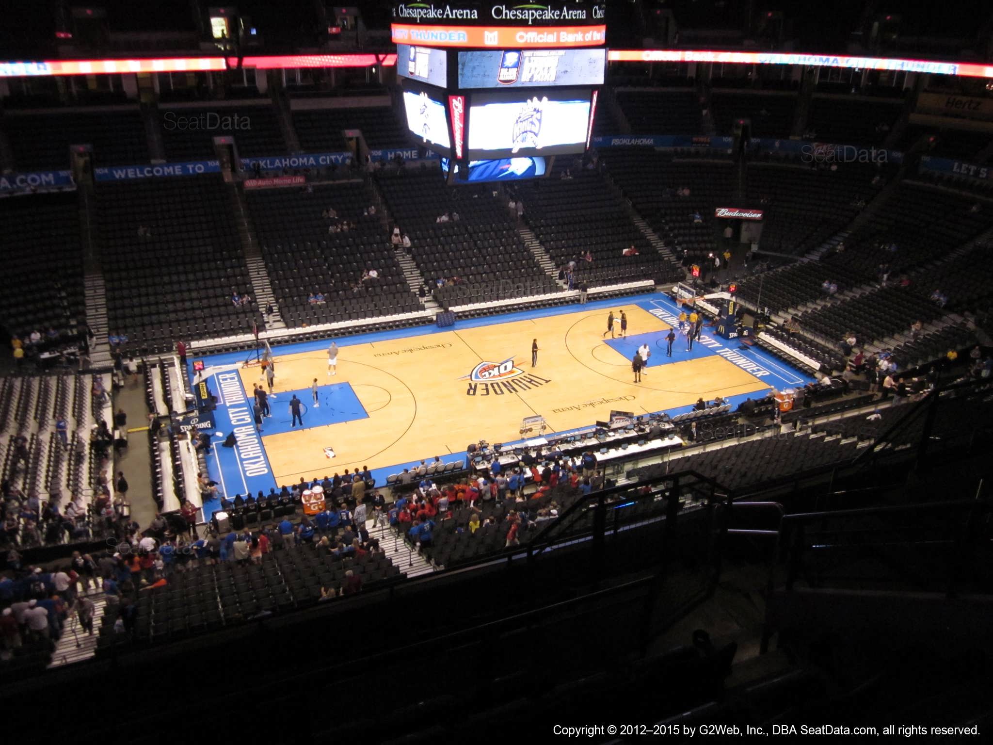 Seat view from section 325 at Chesapeake Energy Arena, home of the Oklahoma City Thunder