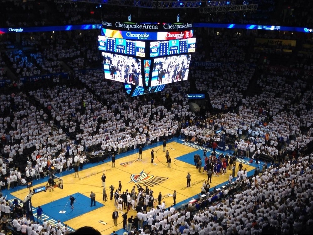 Seat view from section 327 at Chesapeake Energy Arena, home of the Oklahoma City Thunder