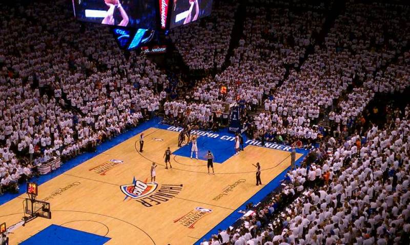 Seat view from section 328 at Chesapeake Energy Arena, home of the Oklahoma City Thunder