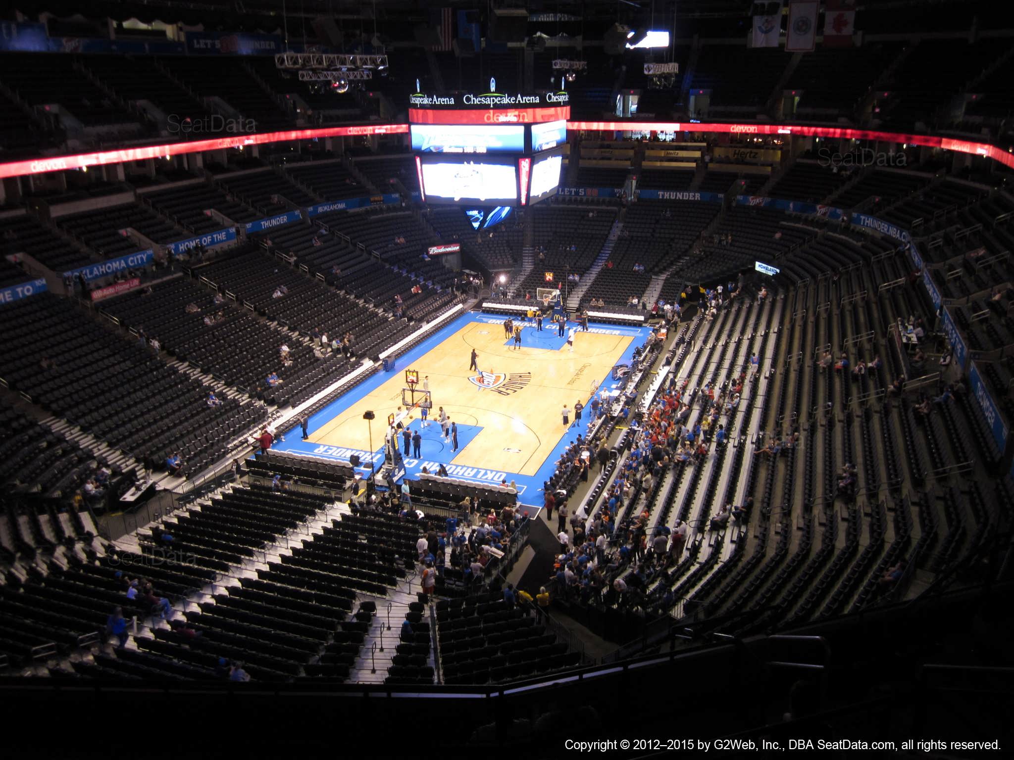 Seat view from section 329 at Chesapeake Energy Arena, home of the Oklahoma City Thunder