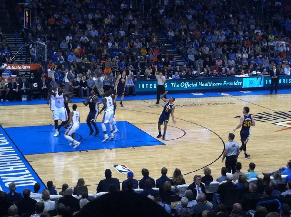 Seat view from section 107 at Chesapeake Energy Arena, home of the Oklahoma City Thunder