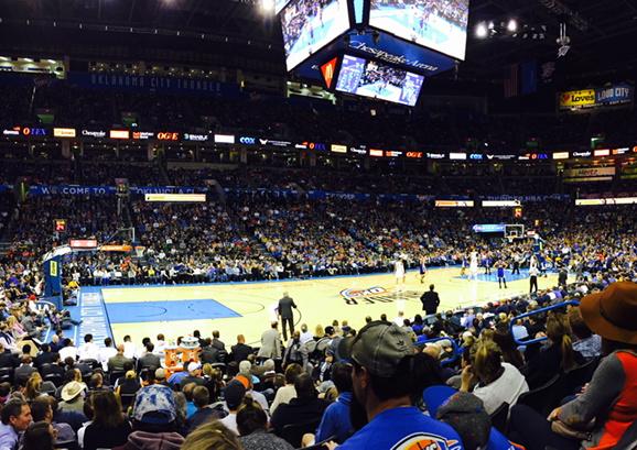 Seat view from section 117 at Chesapeake Energy Arena, home of the Oklahoma City Thunder