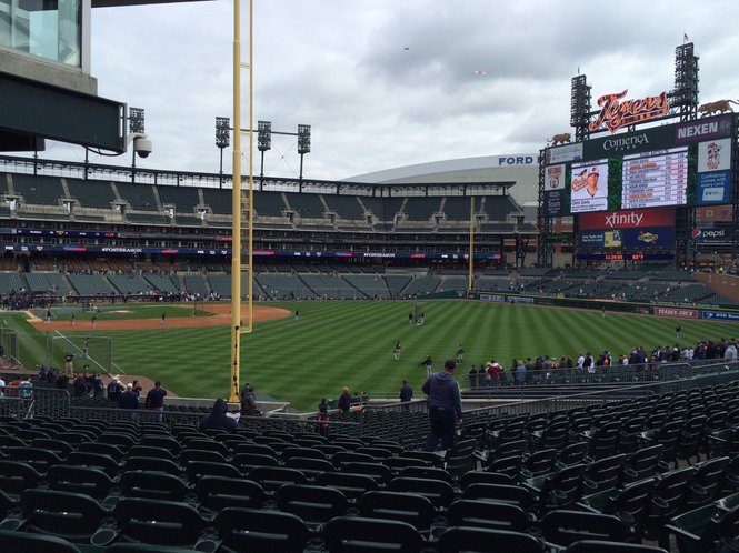View of the playing field from Kaline's Corner in Comerica Park.