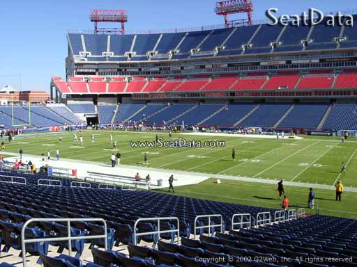 Seat view from section 133 at Nissan Stadium, home of the Tennessee Titans