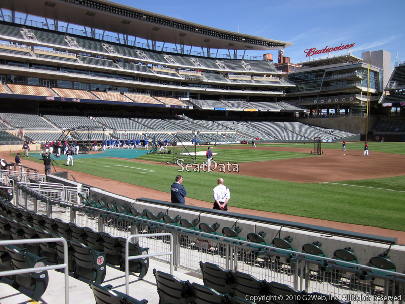 Seat view from section 1 at Target Field, home of the Minnesota Twins