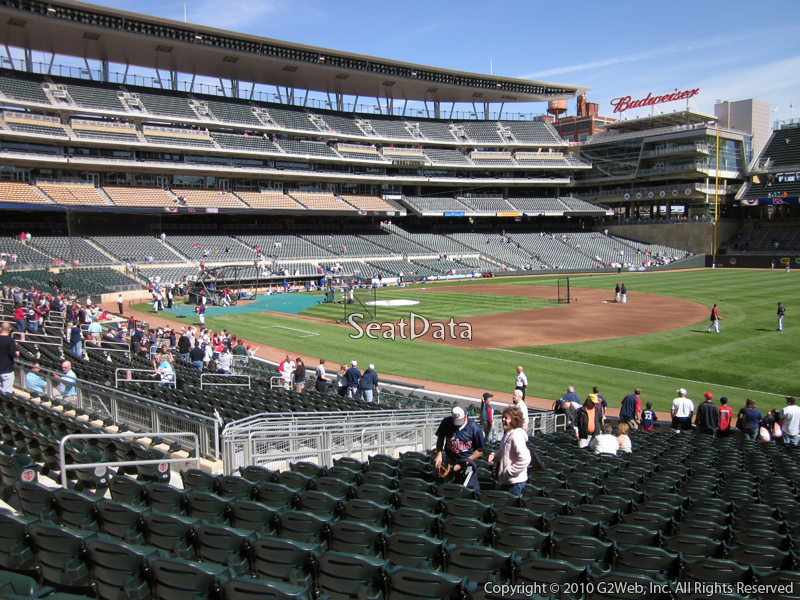 Seat view from section 104 at Target Field, home of the Minnesota Twins