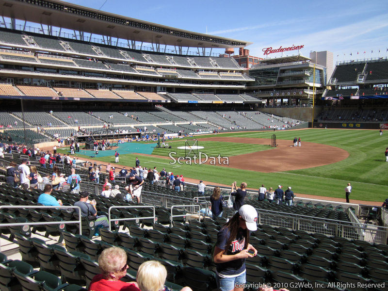 Seat view from section 105 at Target Field, home of the Minnesota Twins