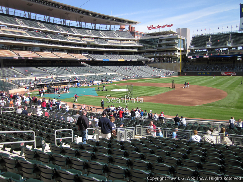 Seat view from section 106 at Target Field, home of the Minnesota Twins