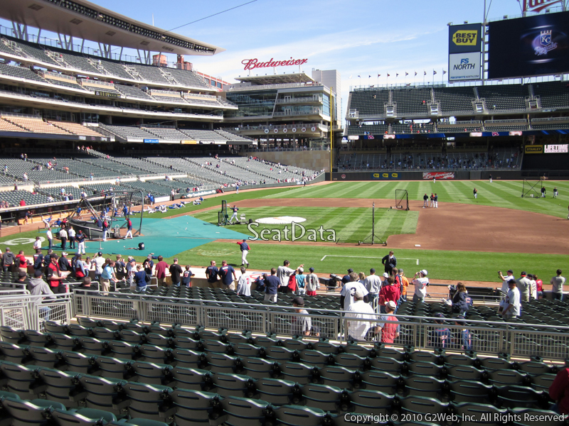 Seat view from section 108 at Target Field, home of the Minnesota Twins