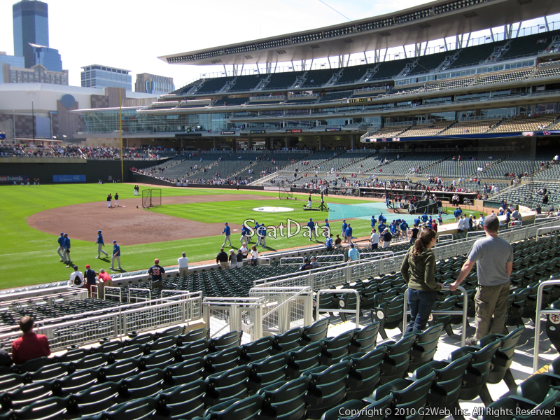 Seat view from section 122 at Target Field, home of the Minnesota Twins