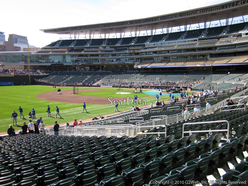 Seat view from section 124 at Target Field, home of the Minnesota Twins