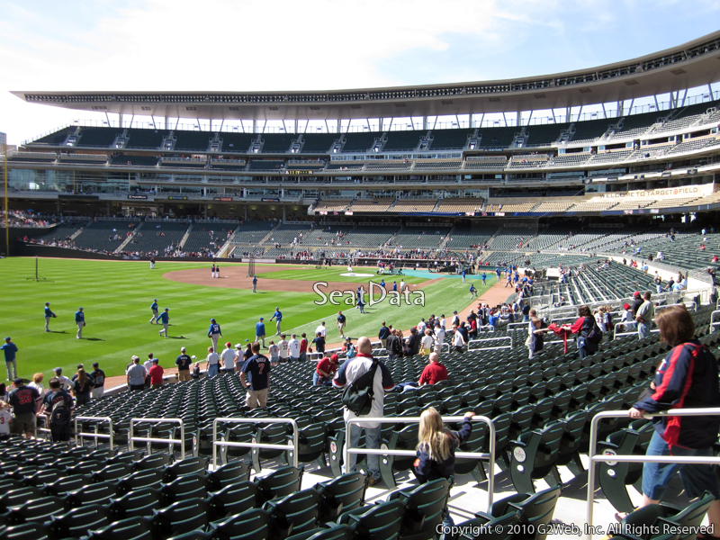 Seat view from section 127 at Target Field, home of the Minnesota Twins