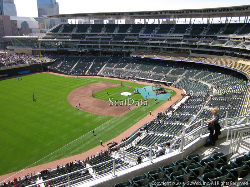 Seat view from section 327 at Target Field, home of the Minnesota Twins