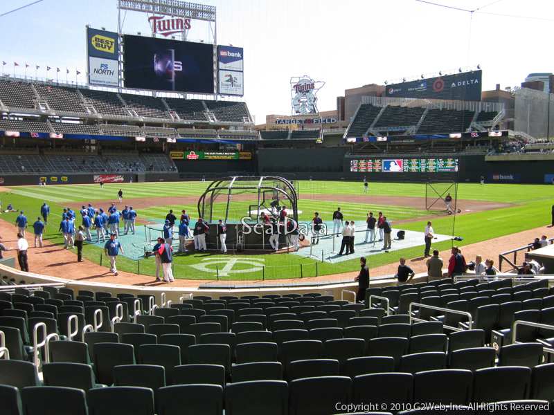 Seat view from section 8 at Target Field, home of the Minnesota Twins