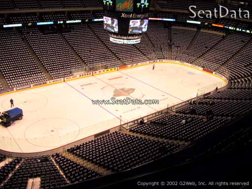 Seat view from section 222 at the Xcel Energy Center, home of the Minnesota Wild
