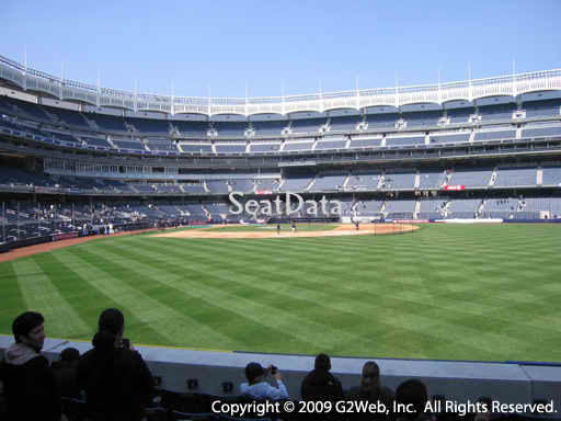 Seat view from section 104 at Yankee Stadium, home of the New York Yankees