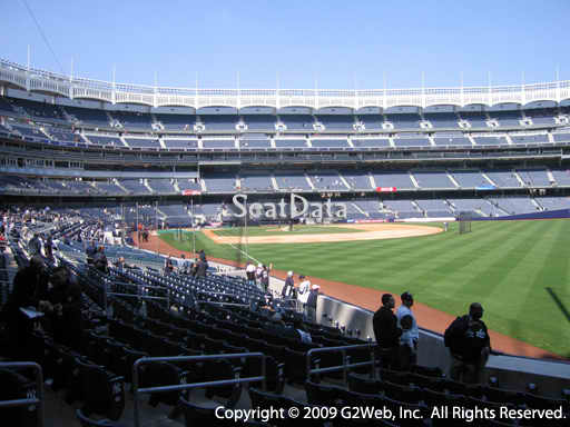 Seat view from section 108 at Yankee Stadium, home of the New York Yankees