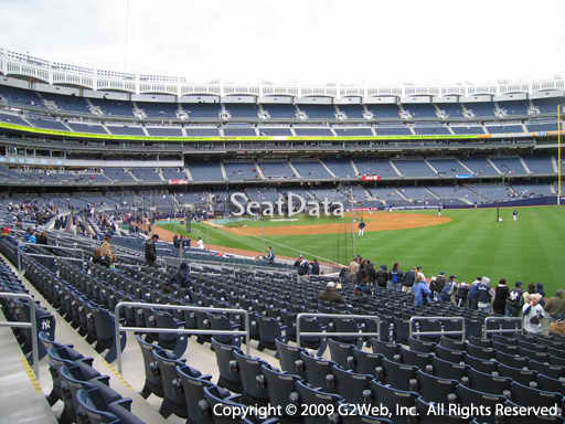Seat view from section 109 at Yankee Stadium, home of the New York Yankees