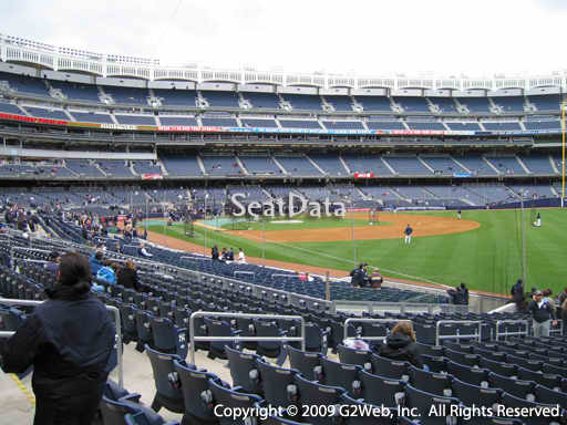 Seat view from section 110 at Yankee Stadium, home of the New York Yankees