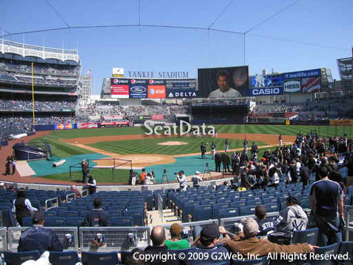Seat view from section 119 at Yankee Stadium, home of the New York Yankees