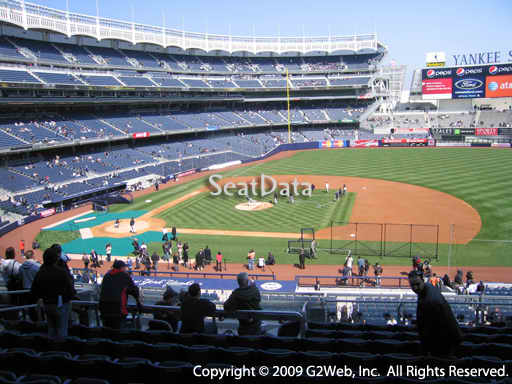 Seat view from section 215 at Yankee Stadium, home of the New York Yankees