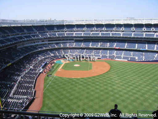 Seat view from section 405 at Yankee Stadium, home of the New York Yankees