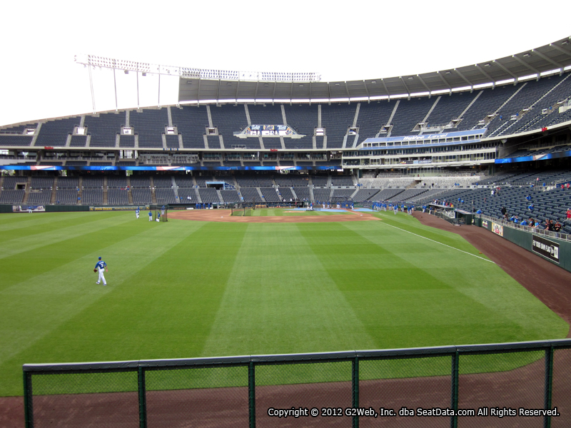 Seat view from section 105 at Kauffman Stadium, home of the Kansas City Royals