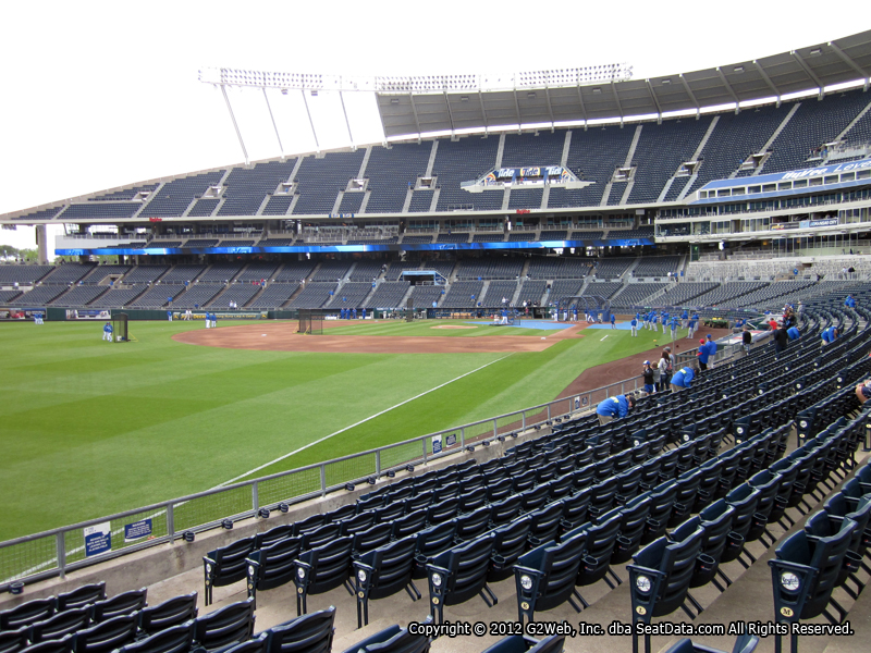 Seat view from section 110 at Kauffman Stadium, home of the Kansas City Royals