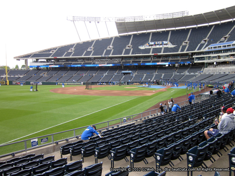 Seat view from section 111 at Kauffman Stadium, home of the Kansas City Royals