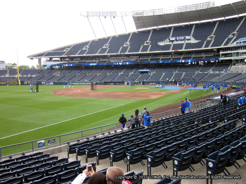 Seat view from section 112 at Kauffman Stadium, home of the Kansas City Royals