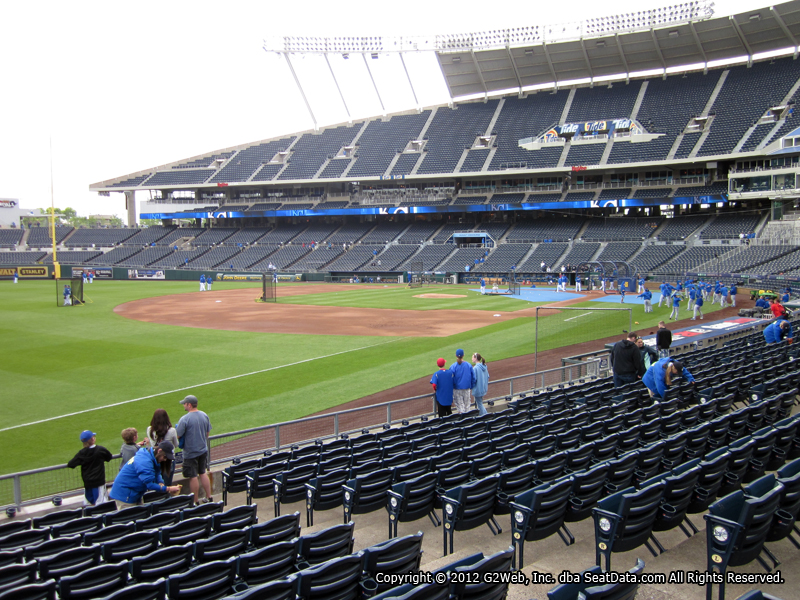 Seat view from section 113 at Kauffman Stadium, home of the Kansas City Royals