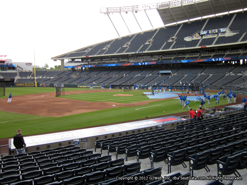 Seat view from section 116 at Kauffman Stadium, home of the Kansas City Royals