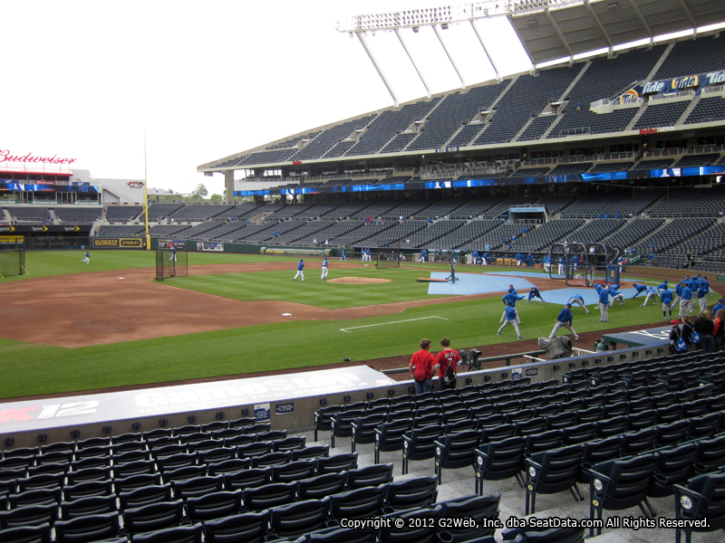 Seat view from section 117 at Kauffman Stadium, home of the Kansas City Royals