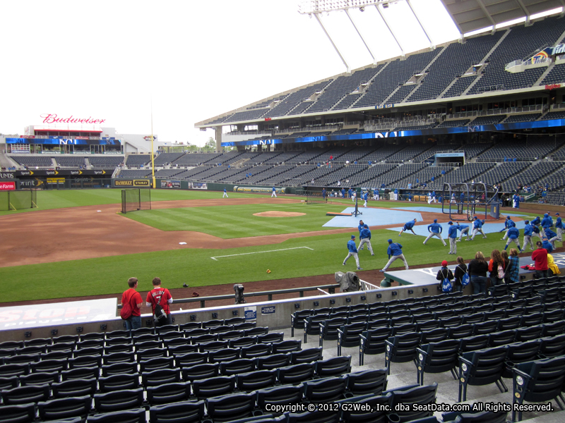 Seat view from section 118 at Kauffman Stadium, home of the Kansas City Royals