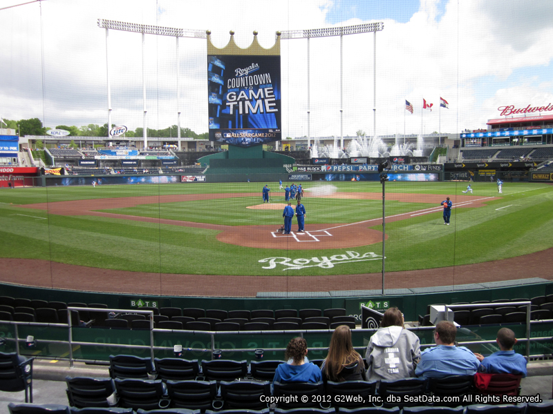 Seat view from section 127 at Kauffman Stadium, home of the Kansas City Royals