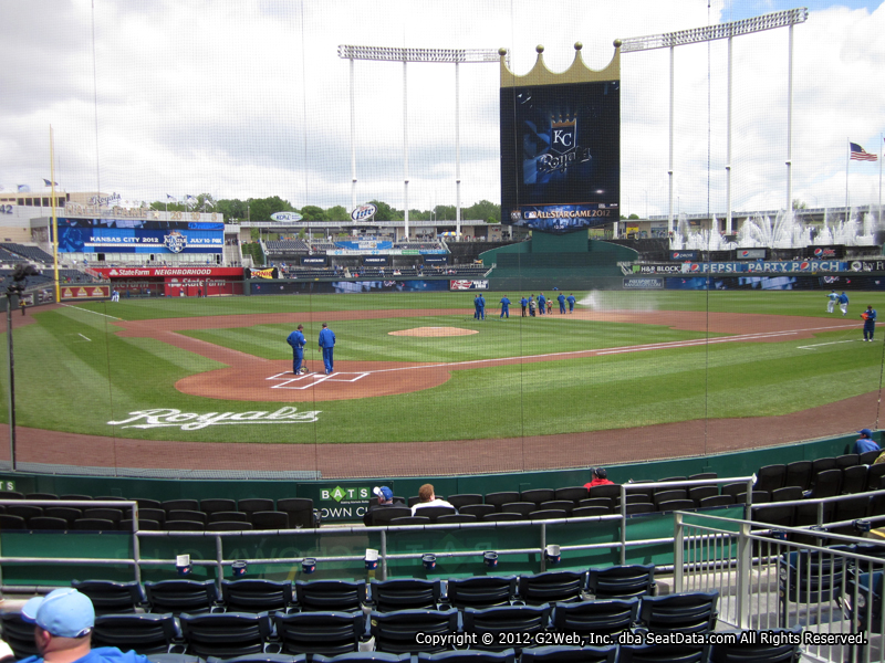 Seat view from section 129 at Kauffman Stadium, home of the Kansas City Royals