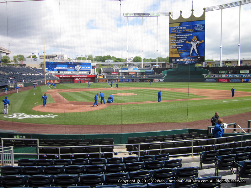 Seat view from section 130 at Kauffman Stadium, home of the Kansas City Royals